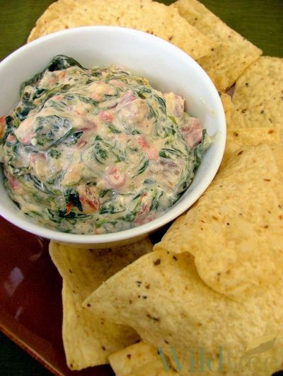 Cheesy Spinach and Bacon Dip!! Made with our NEW Cheddar Bacon Burger Seasoning! www.Facebook.com/wildtreeofficial